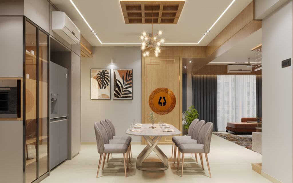 Modern dining area visualization created using 3D product animation techniques