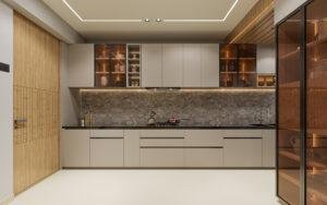 Modern kitchen interior design created with advanced home 3D floor planning